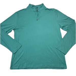 01.Algo Boys Green Performance Quick Dry 1/4 Zip Long Sleeve Shirt XL (16-18)